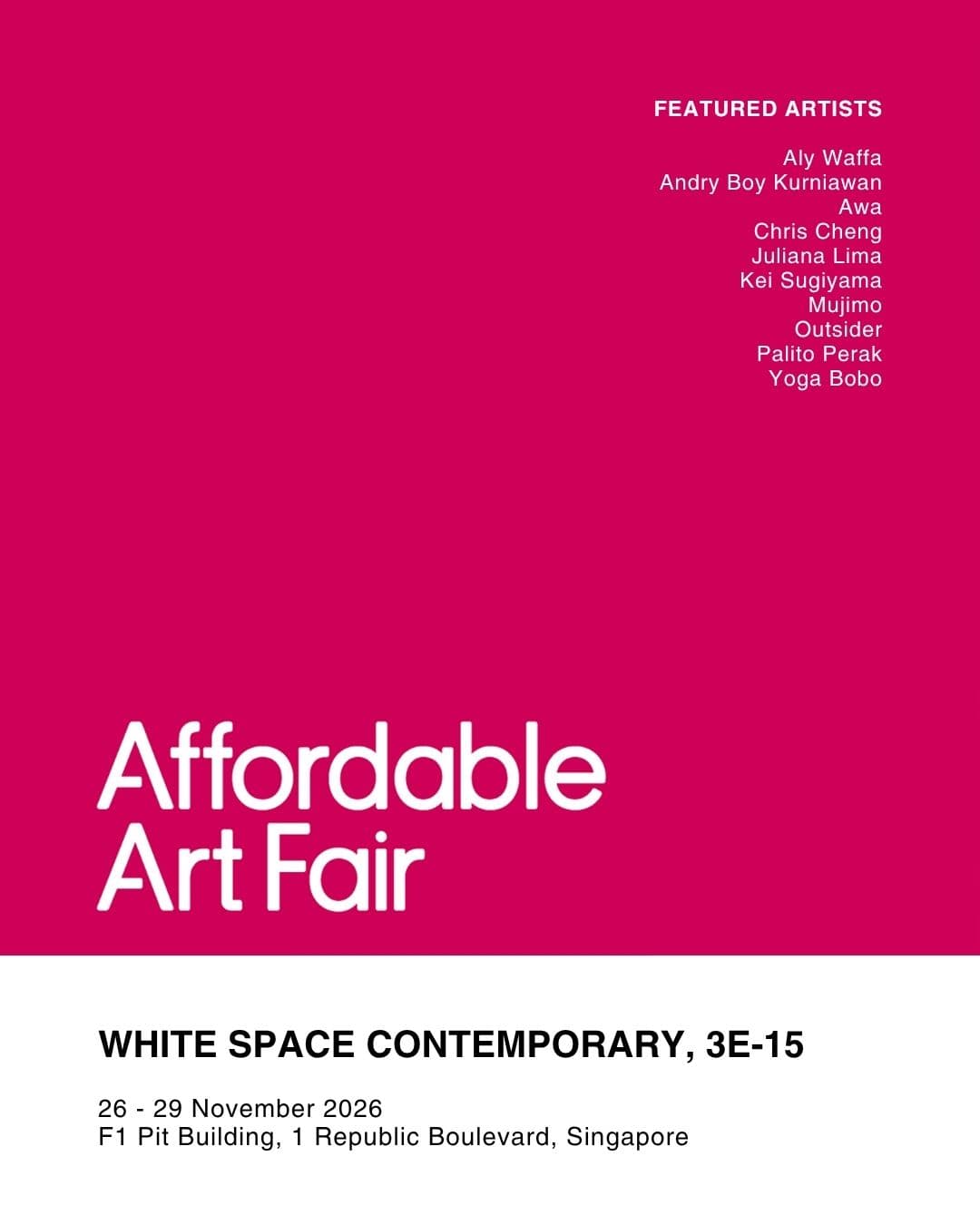 Affordable Art Fair Singapore 2026